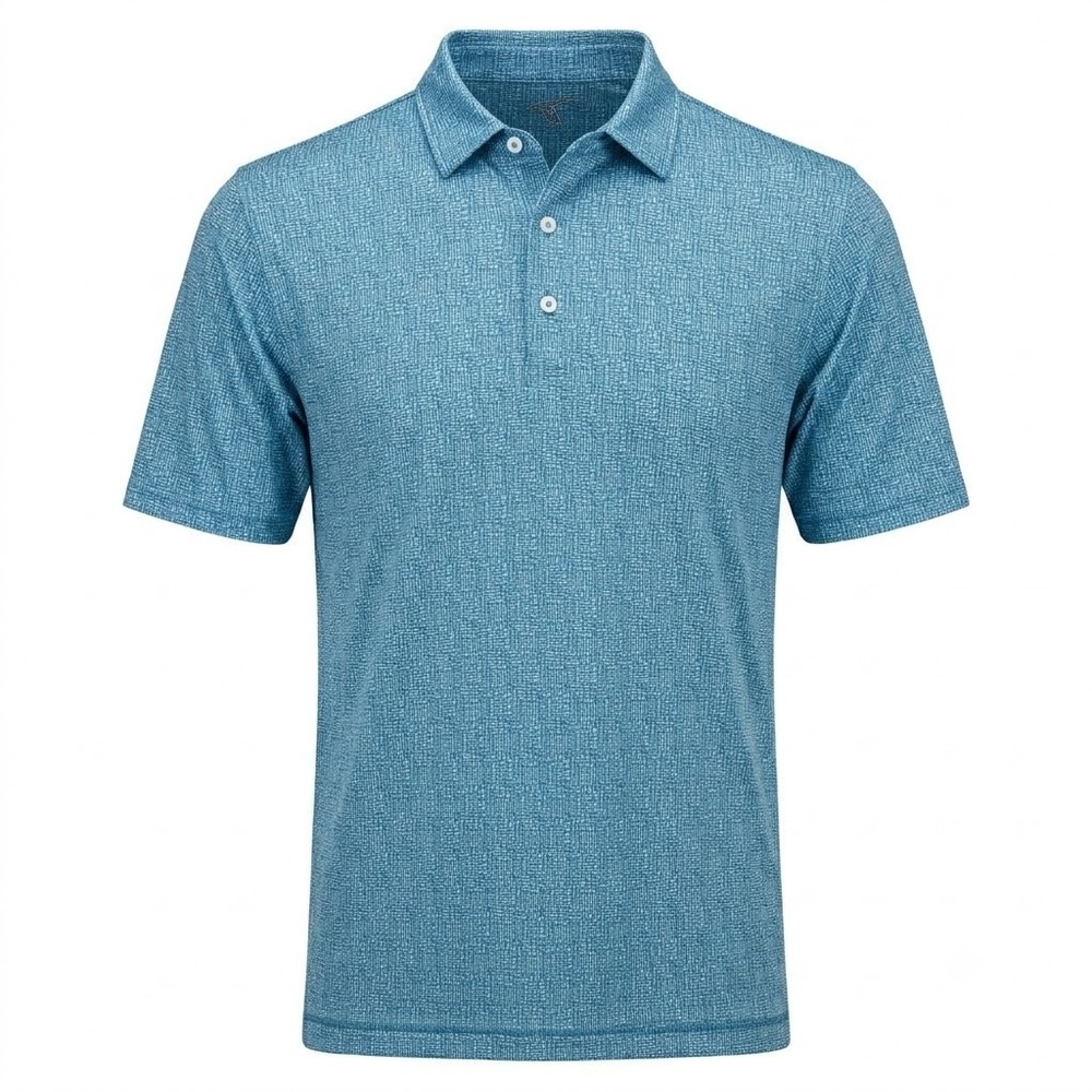 GenTeal Mens XXL Blue Printed Performance Polo Short Sleeve Golf Shirt 2XL